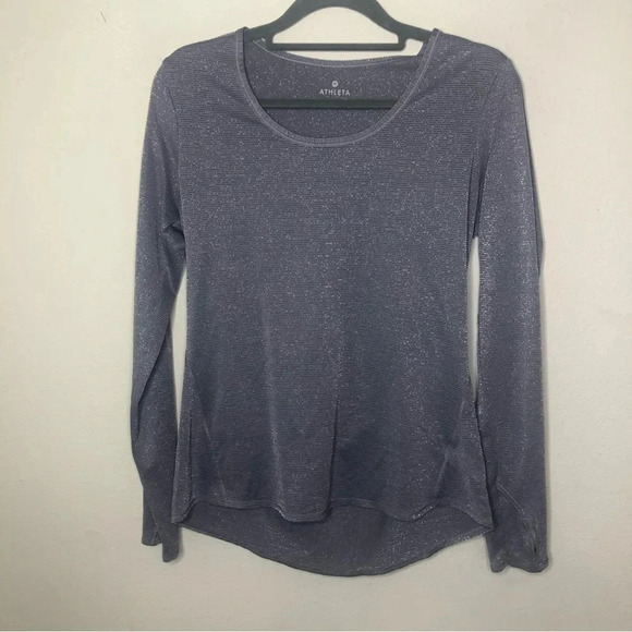 Athleta Silvery Long Sleeve Top Size Small - Picture 1 of 6